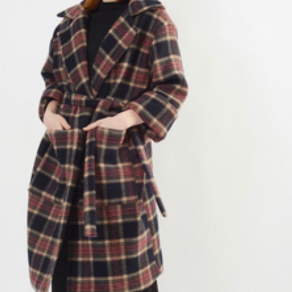 Plaid Oversized Wool Winter Coat
